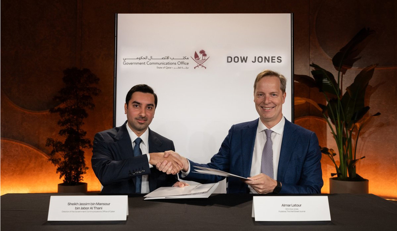 Dow Jones with HE Sheikh Jassim bin Mansour bin Jabor Al-Thani